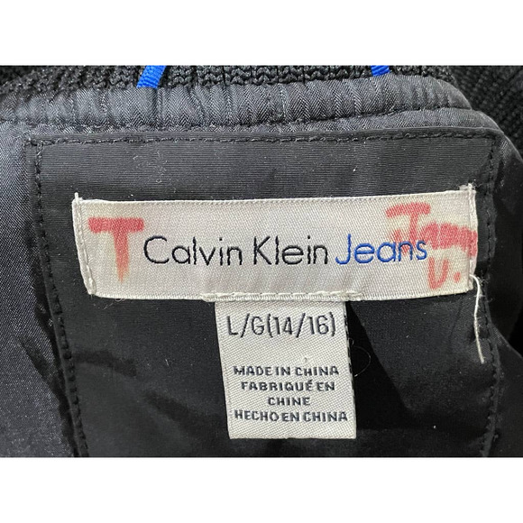 Calvin Klein Jeans Womens Ripstop Bomber Jacket Black Full Zip Long Sleeve L - Picture 8 of 9